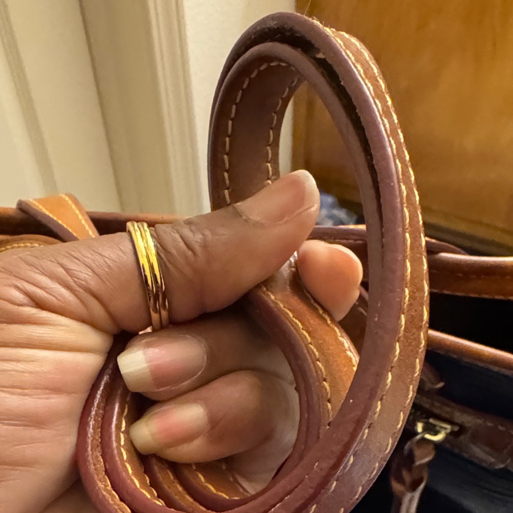 Dooney & Bourke Black Tote with Tan Trim and Straps - Picture 7 of 7